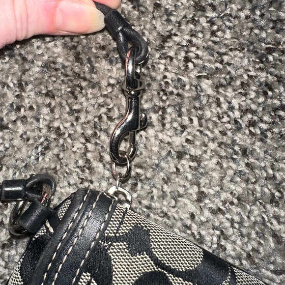 Coach Black and Gray Signature Wristlet - Picture 9 of 9